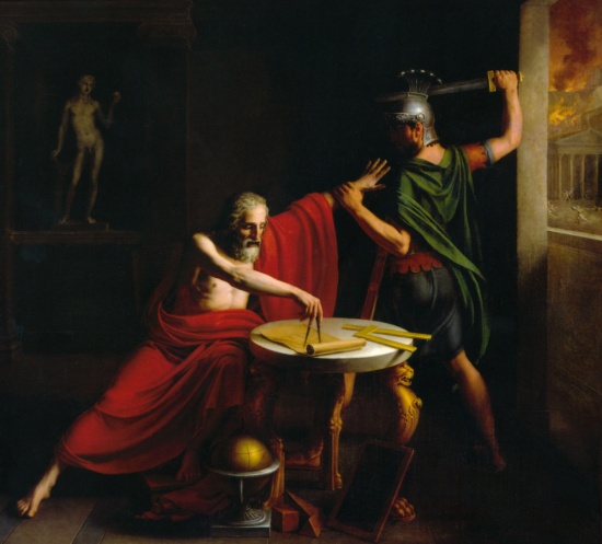Archimédova smrt na malbě Thomase Degeorge.