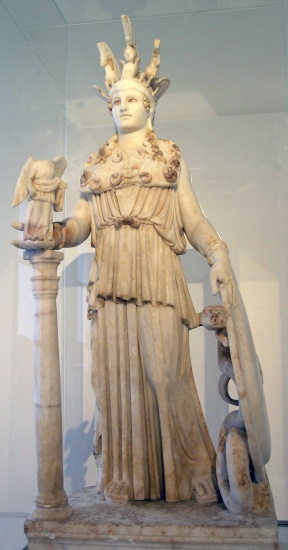 Římská kopie sochy Athéna Parthenos.