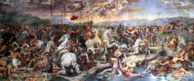 Obraz Bitva u Milvijského mostu, Giulio Romano