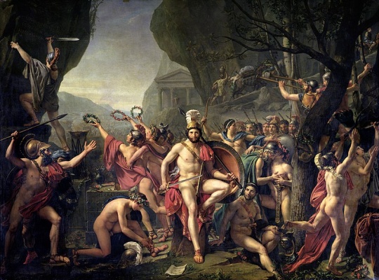 Obraz Leónidas u Thermopyl od francouzského malíře Jacquese-Louise Davida.