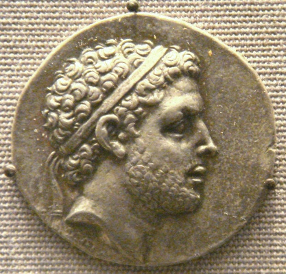 Makedonská mince s portrétem krále Persea.