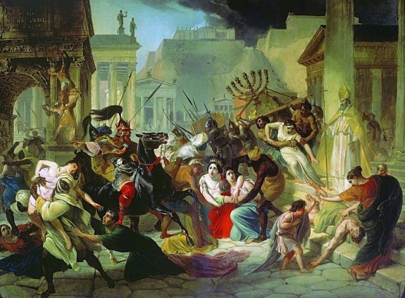 Obraz plenění Říma od Karla Briullova.