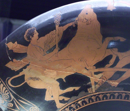 Theseus bojující s Marathonským býkem.